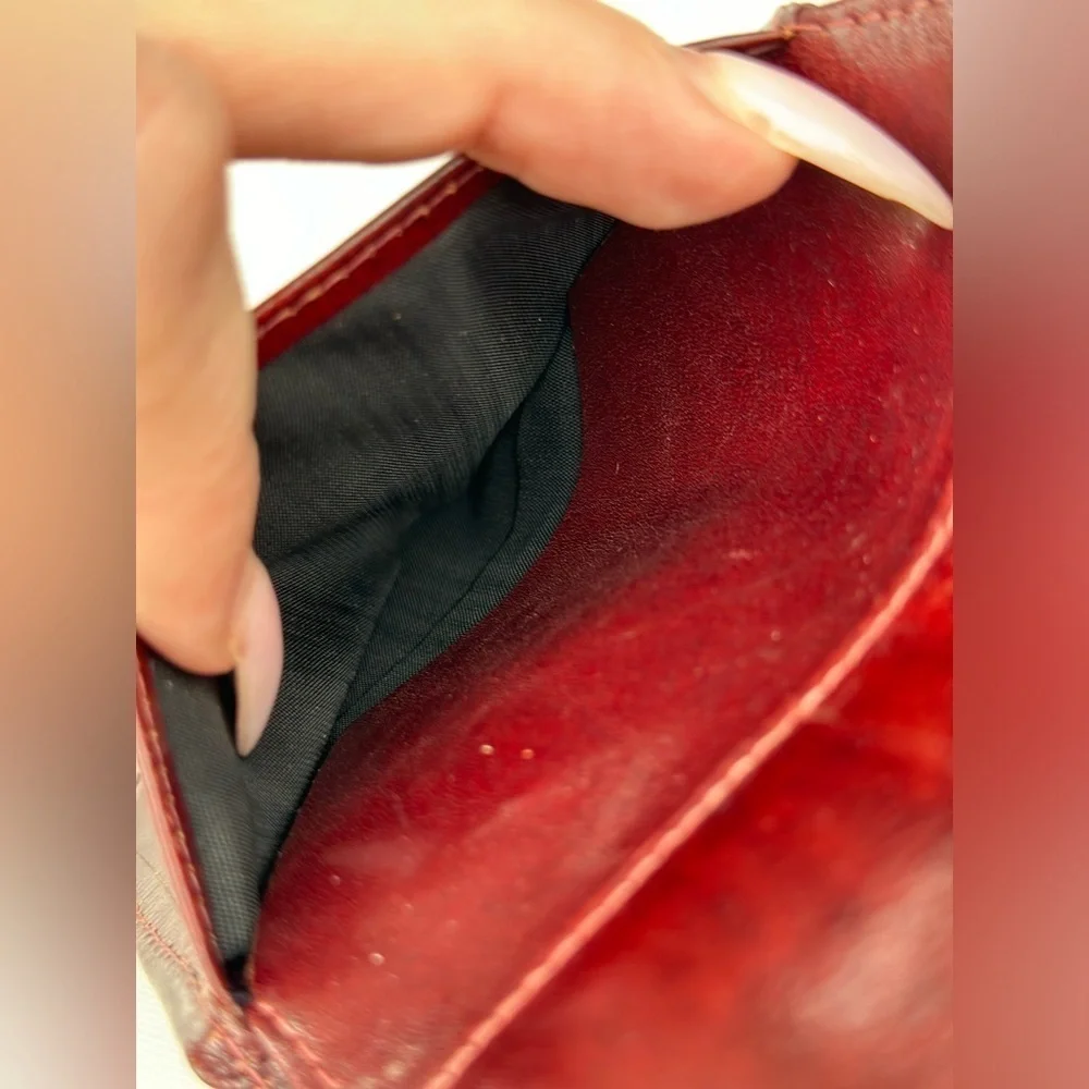 Bosca Bi-fold Wallet/ Red Hand stained hide